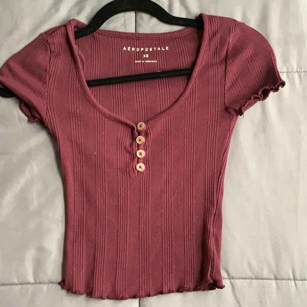 Maroon Crop Top